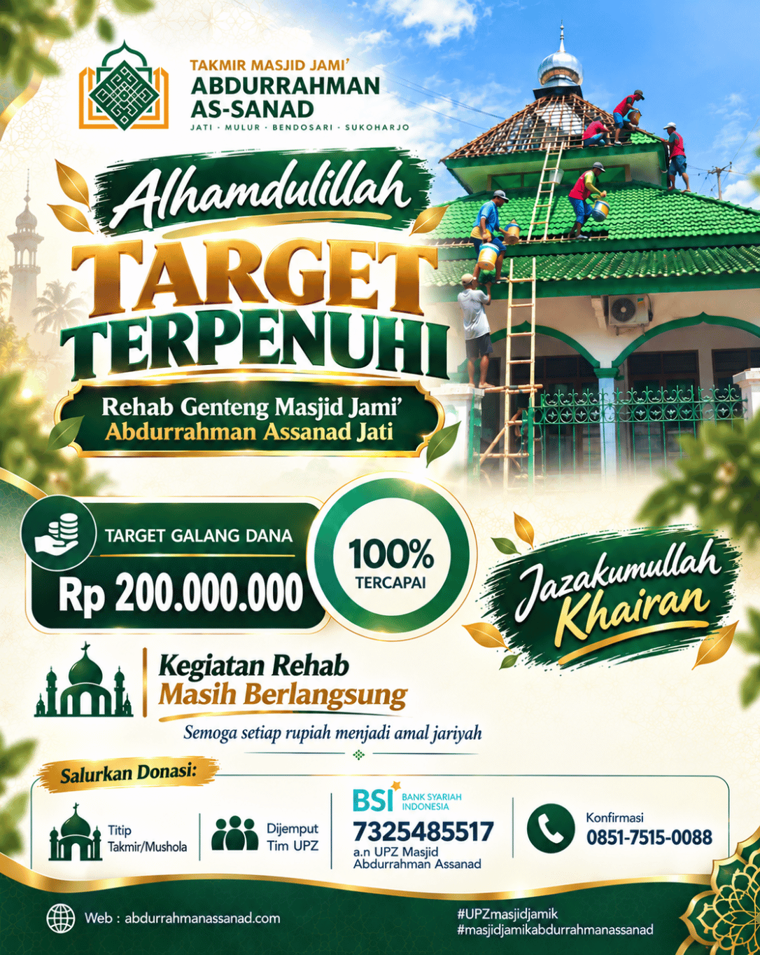 261027 Galang Rehab Genteng Masjid 200 Juta Terpenuhi Post