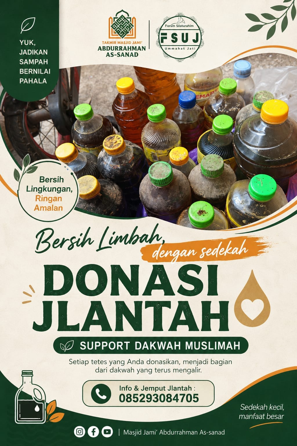 Donasi Jelantah Ummahat - MAsjid Jamik Abdurrahman As-Sanad Jati Mulur Sukoharjo