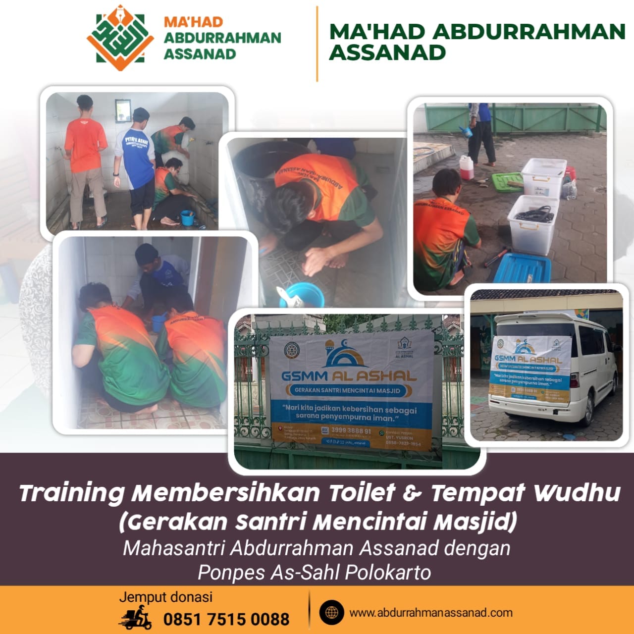 Pelatihan Kebersihan - Gerakan Santri Mencintai Masjid