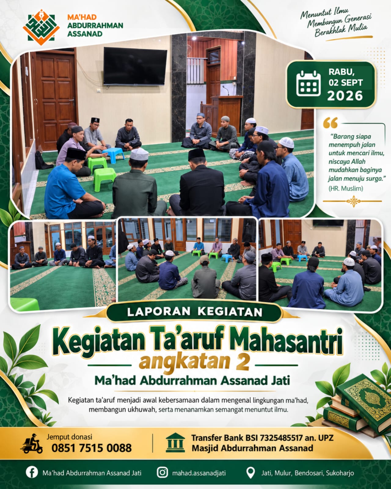 Taaruf Mahasantri Angkatan 2 Mahad Abd Assanad Poster