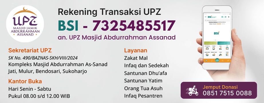 Upz Poster Bsi Zakat Infaq Sedekah Masjid Assanad Sukoharjo Hz